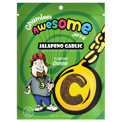 Chumlee's Awesome Beef Jerky, Jalapeno Garlic, 3 oz Bag